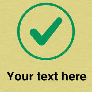 Custom plain background, green tick in circle sign